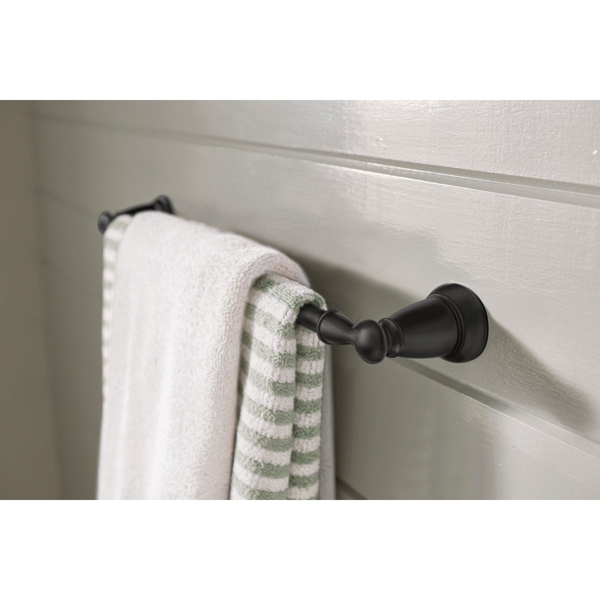 Moen matte best sale black towel bar