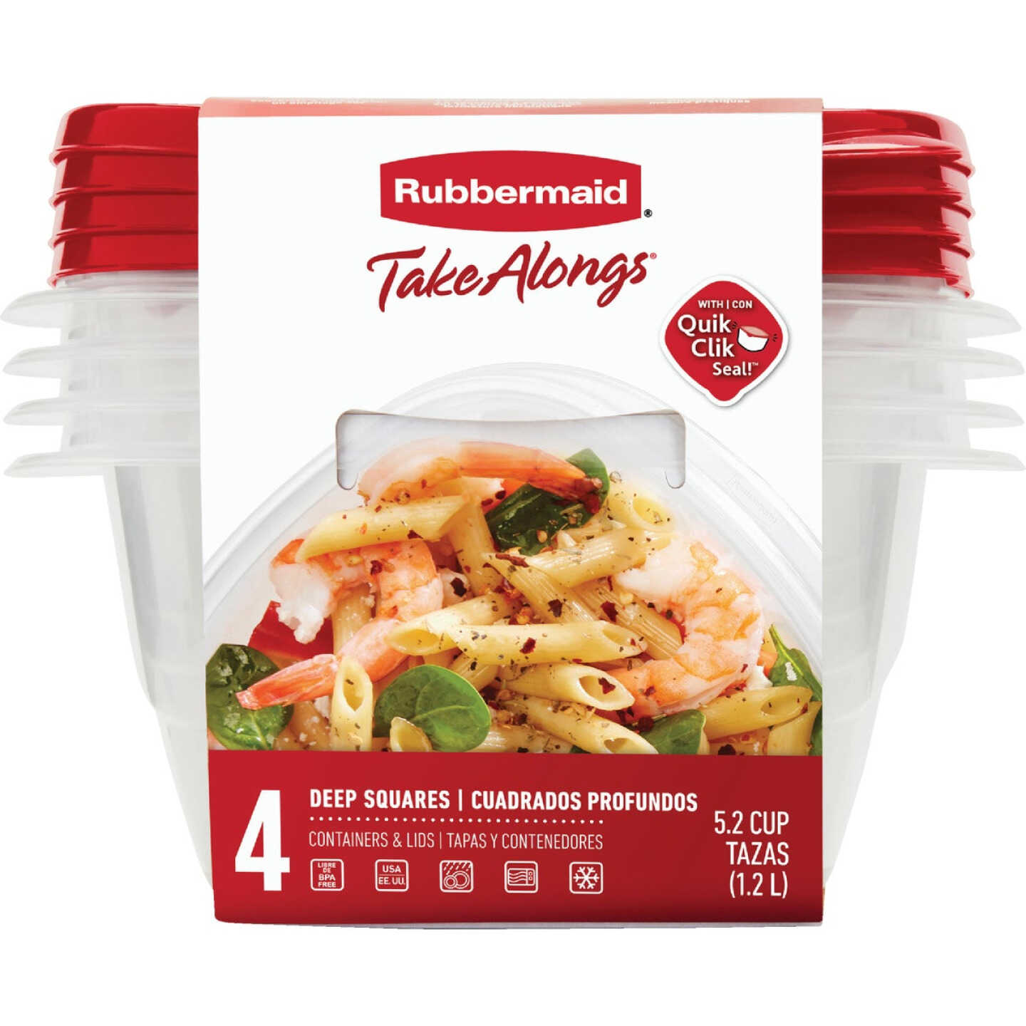 Rubbermaid TakeAlongs 3.2-Cup Round Food Container 4-Pack